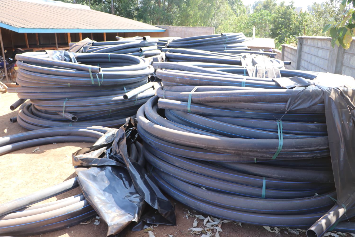 Water pipeline installation in rural Embu County